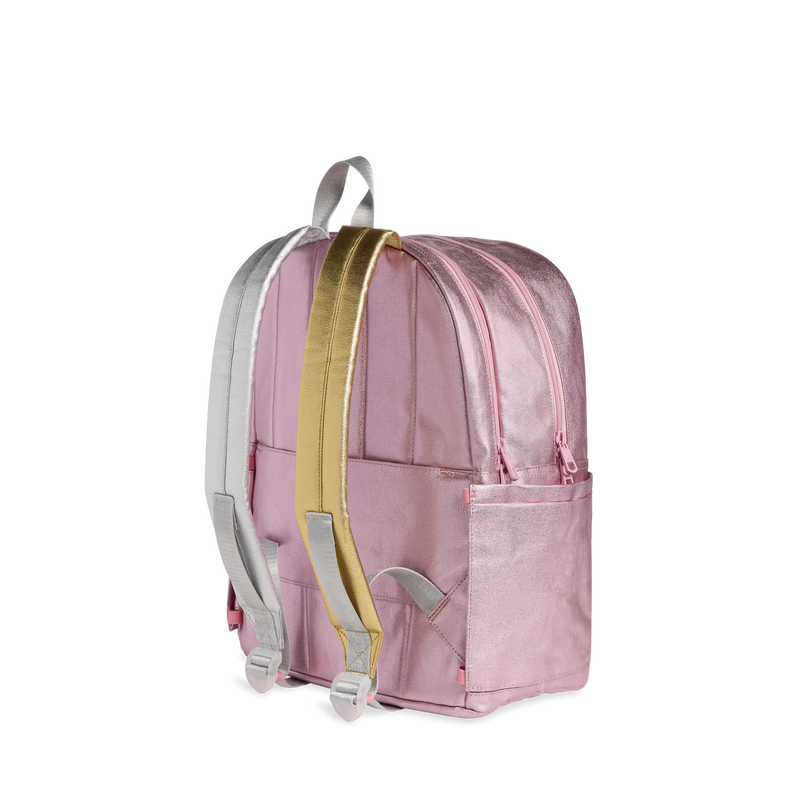 Kane Double Pocket Backpack - Pink/Silver