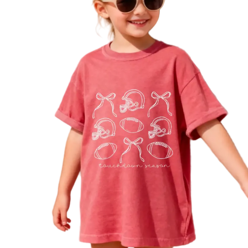 Kids Touchdown Season Football Helmet Tee