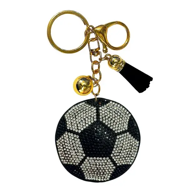 Rhinestone Keychain | Sports Soccer Ball