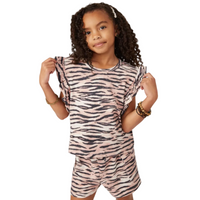 Smithsonian Tiger Print Ruffled Knit Tank