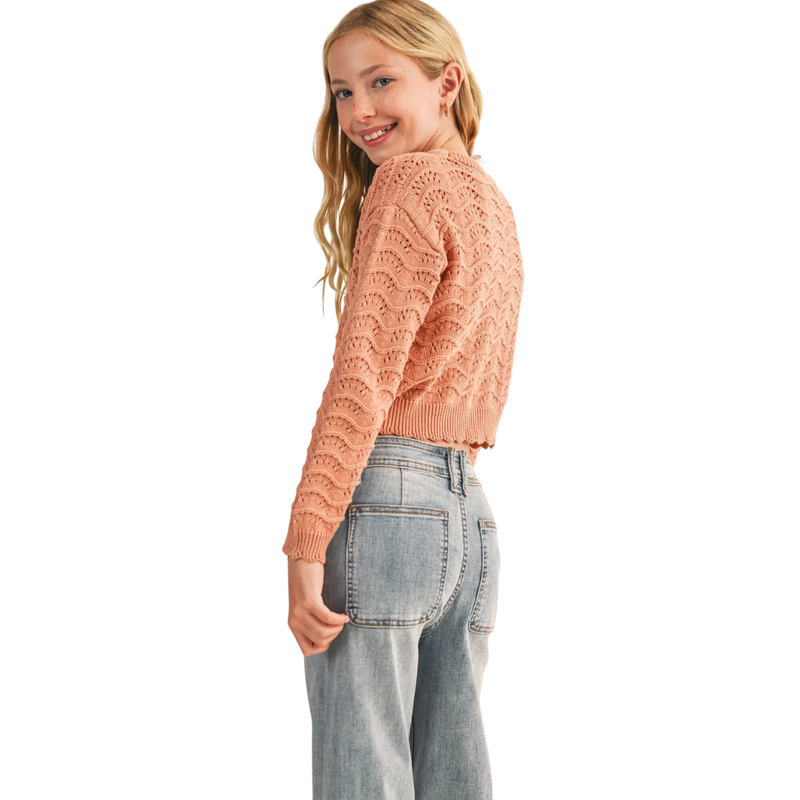 Wavy Pointelle L/S Sweater