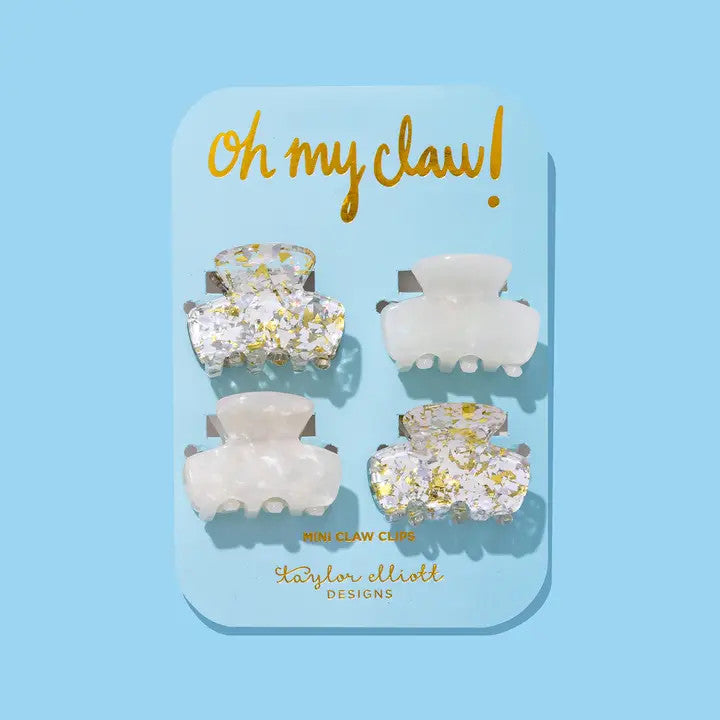 Mini Claw Hair Clips - Pearl Confetti