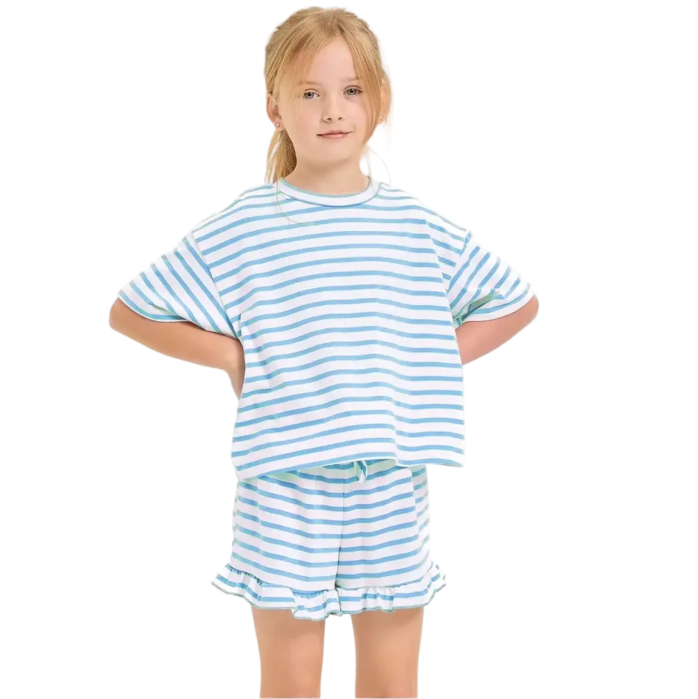 Stripe Ruffle Shorts