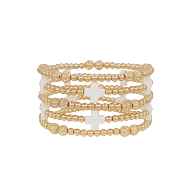 Color Cross Bracelets White/Gold