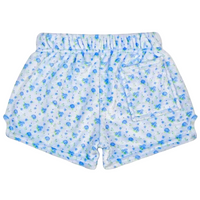 Blue Ditsy Plush Shorts