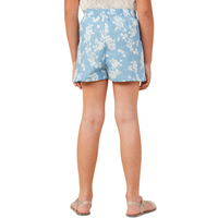 Romantic Floral Pleated Chambray Shorts