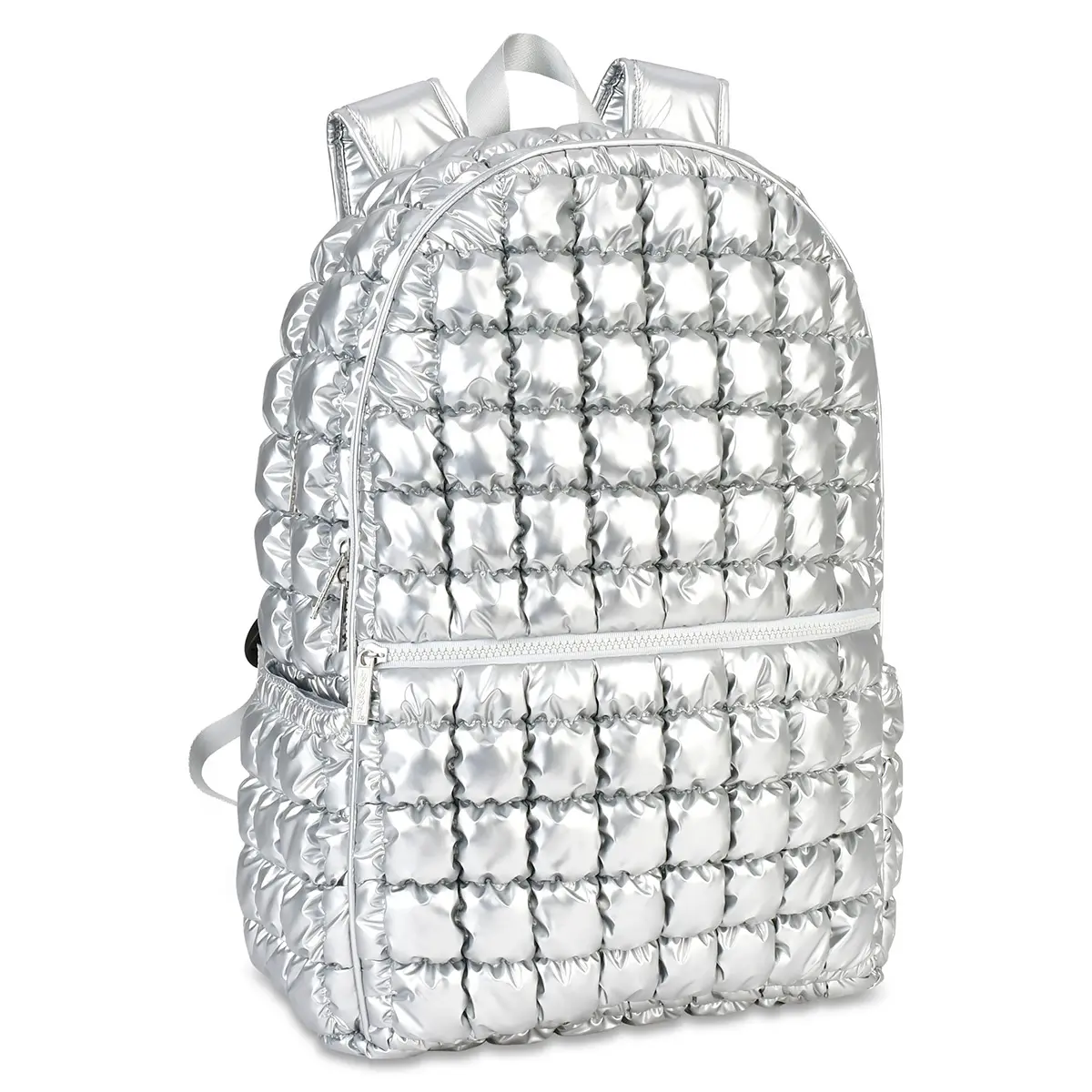 Icy Silver Puffer Backpack