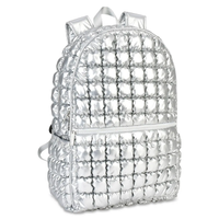 Icy Silver Puffer Backpack