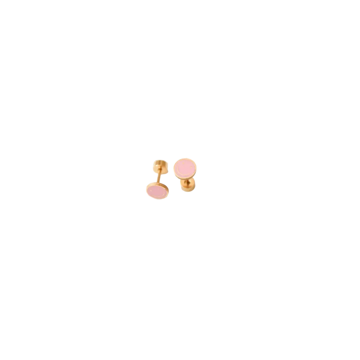 Smile Stud Earrings - Pink