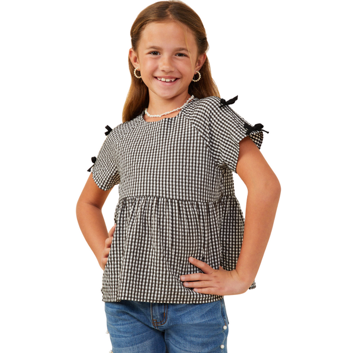Gingham Babydoll Top
