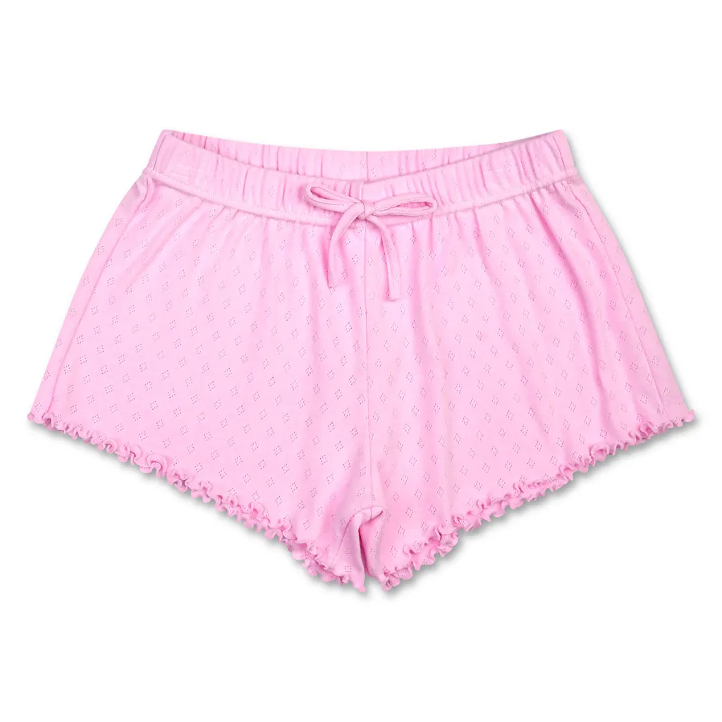 Pink Pointelle Shorts