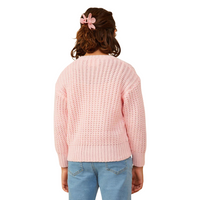Low Gauge Bow Detail Pullover Sweater