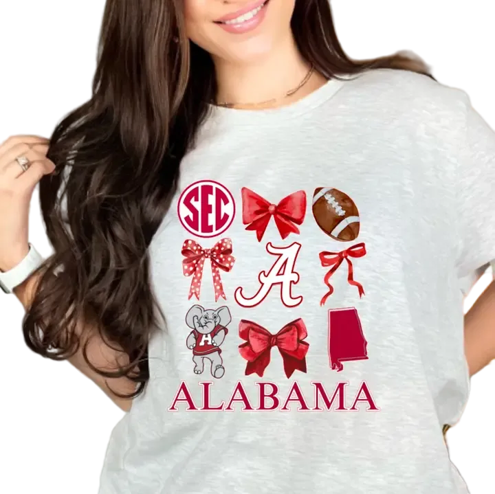 Alabama Football Coquette Graphic Tee