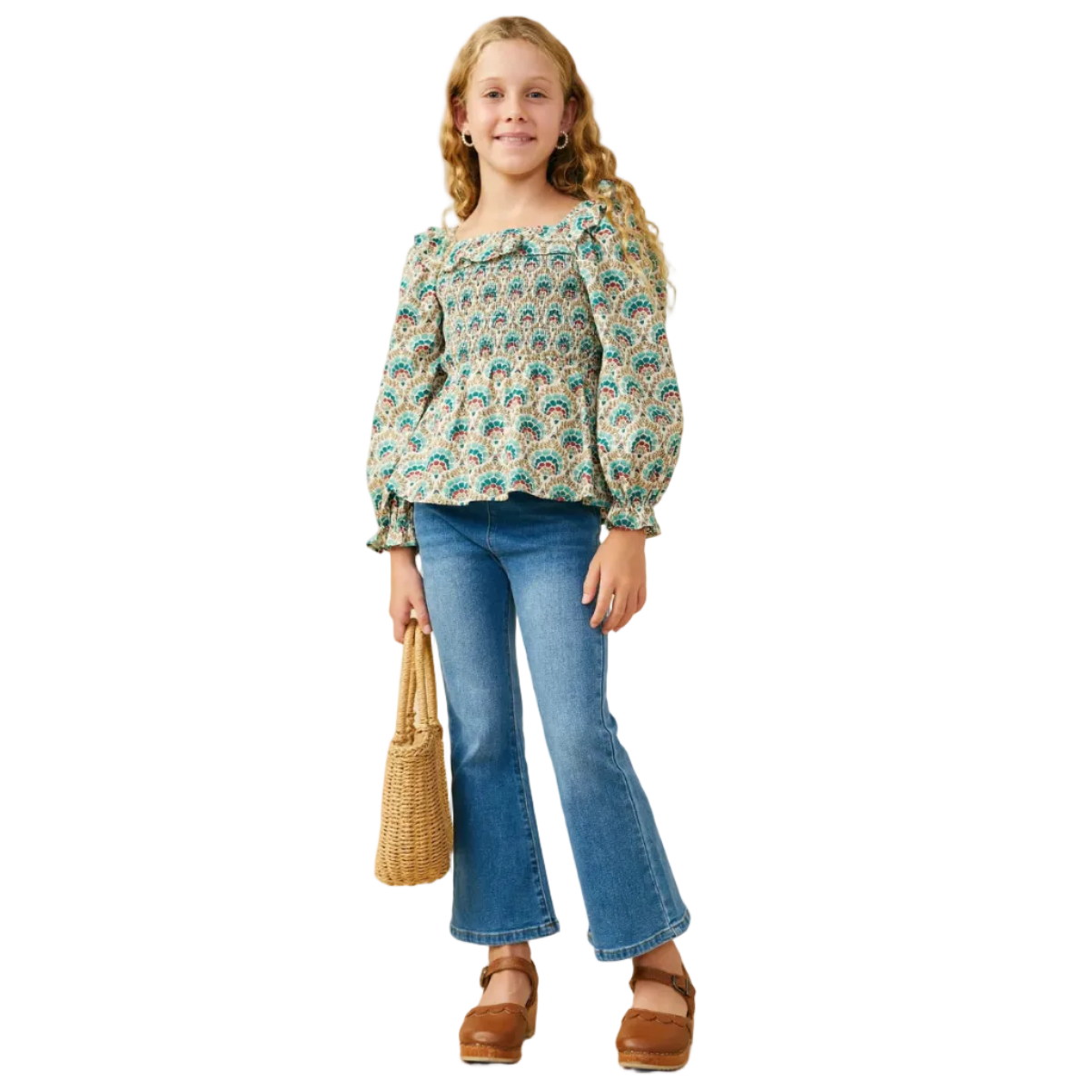 Shin Bijutsukai Ruffled Smocked Top