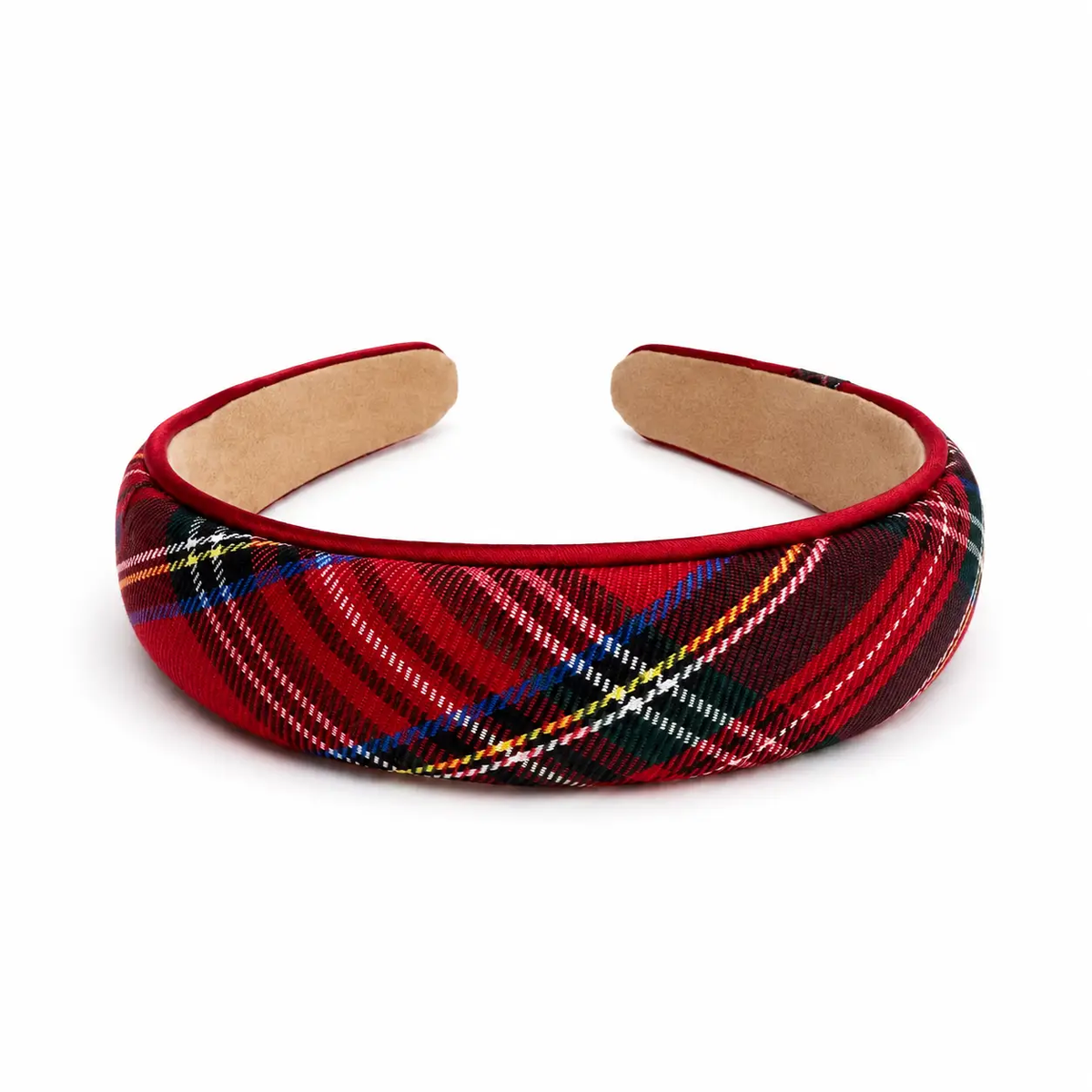 Holiday Satin Plaid Piped Headband
