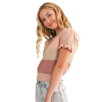 Girls Puff Sleeve Sweater