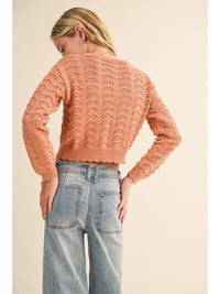 Wavy Pointelle L/S Sweater