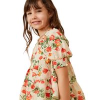 Floral Smocked Sleeve Peplum Top