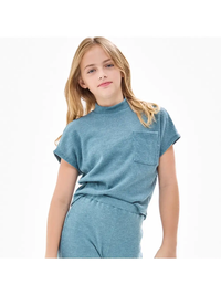 Mock Neck Drop Shoulder Knit Vest