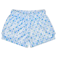 Blue Ditsy Plush Shorts