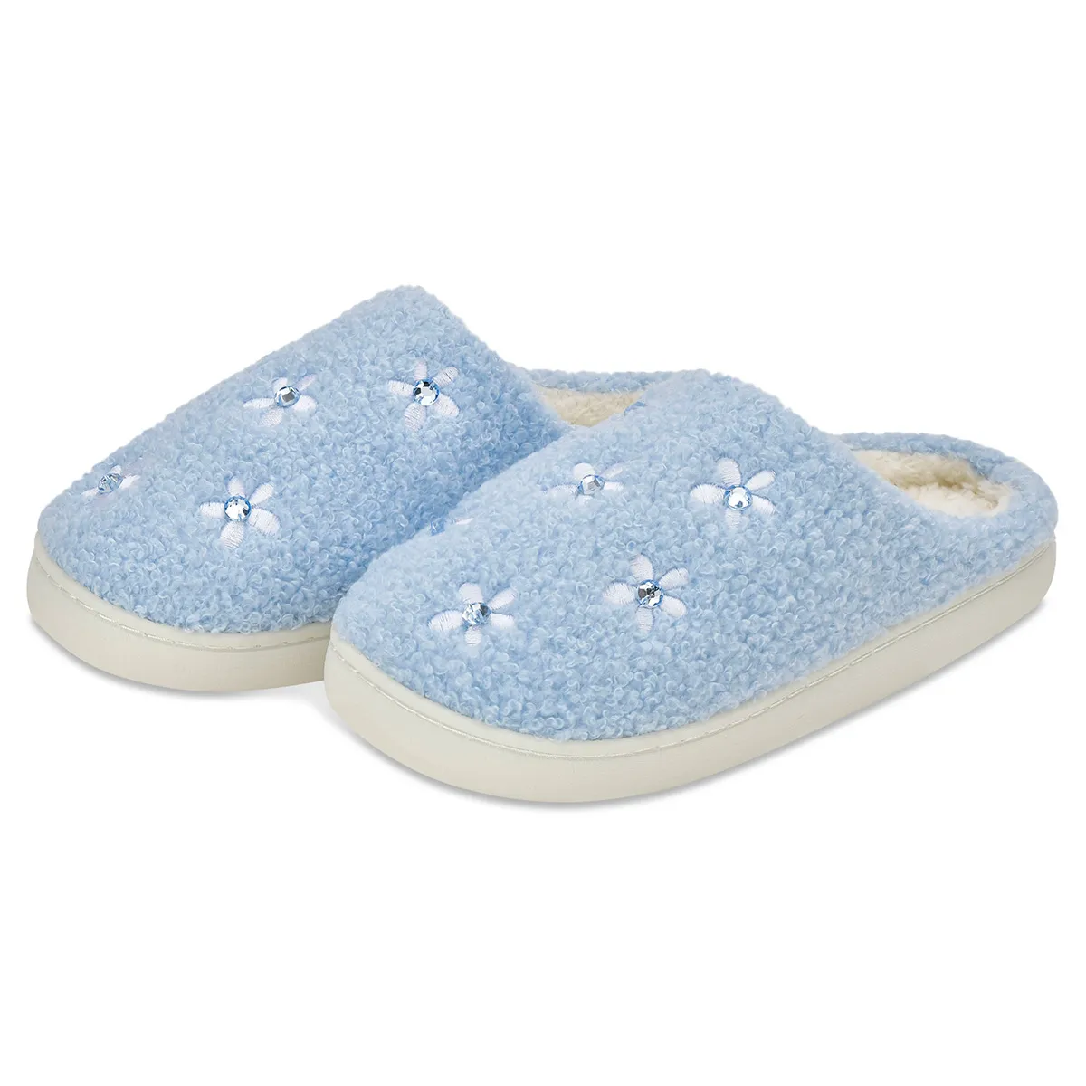 Blue Ditsy Slippers