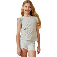 Stripes Ruffle Sleeve Top