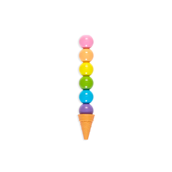 Rainbow Scoops Stacking Erasable Crayons+Scented Eraser