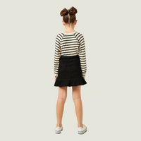 Ruffle Trimmed Twill Skirt