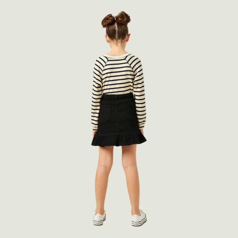 Ruffle Trimmed Twill Skirt