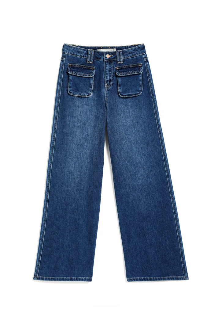 Low Rise Patch Pocket Wide Leg