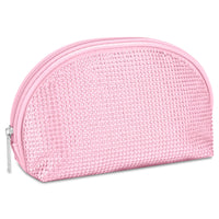 Pink Rhinestone Oval Cosmetic Bag