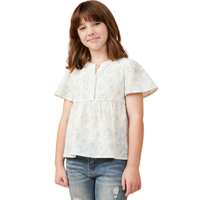 Cloud Print Peplum Top