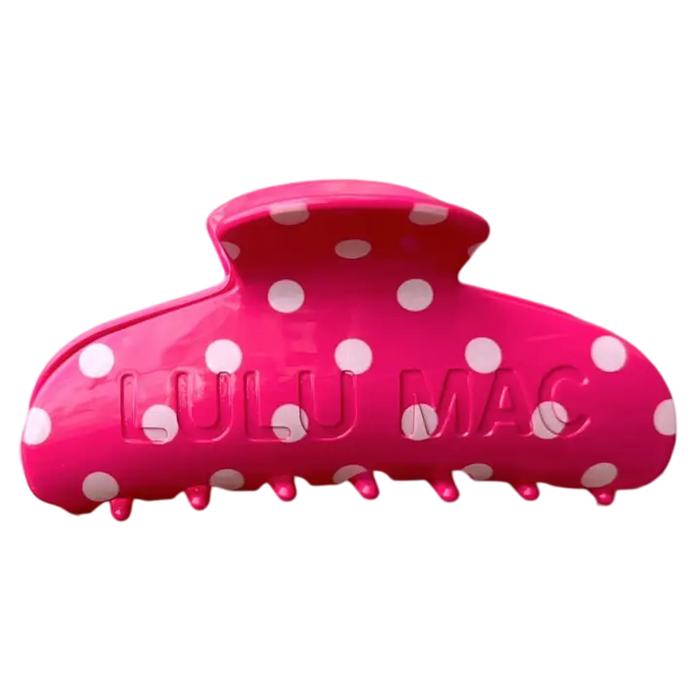 Lulu Mac Hair Clip - Hot Pink/White
