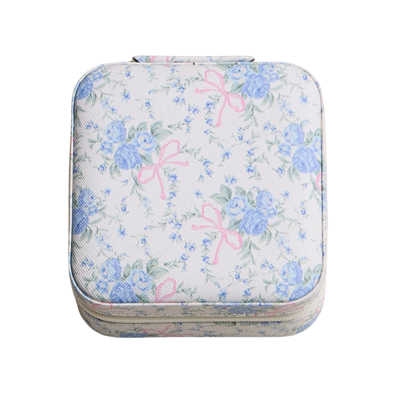 Floral/Pink Bow Jewelry Box - Travel Size