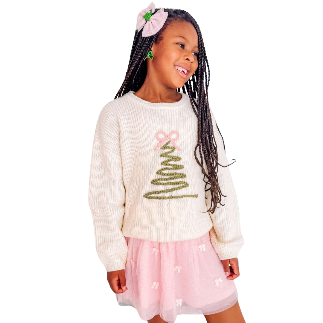Coquette Christmas Tree Knit Sweater