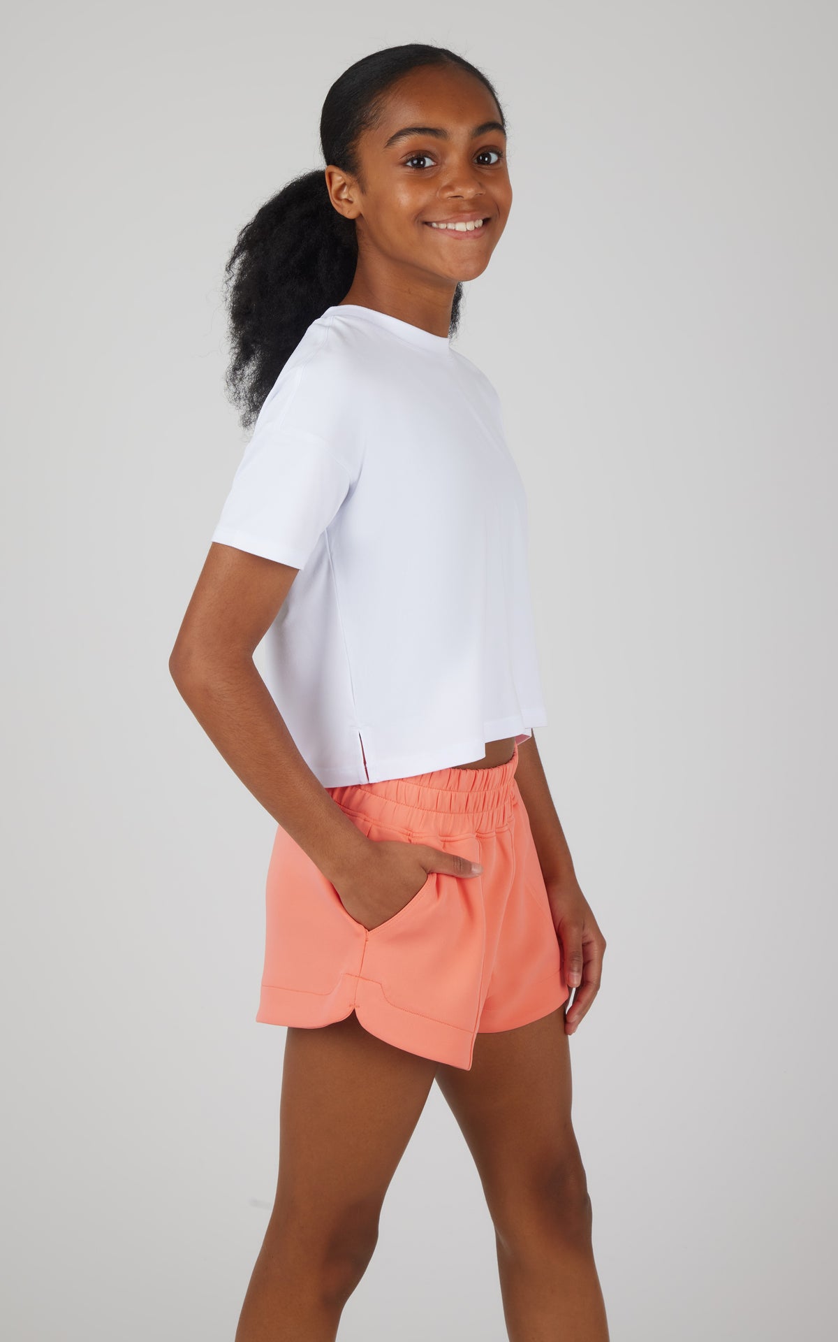 Girls Super Soft Boxy Scuba Short