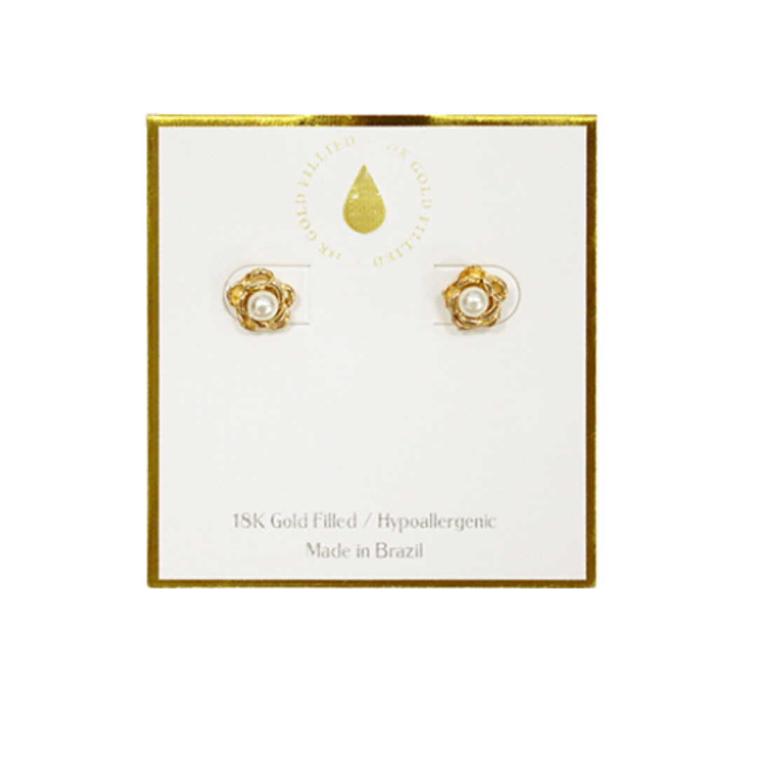 Flower Pearl Studs