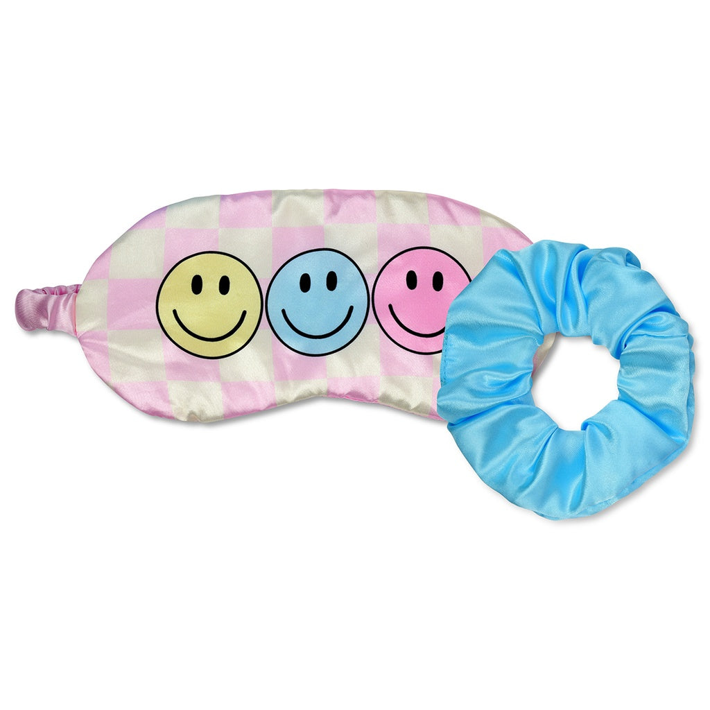 Happy Check Eye Mask & Scrunchie Set