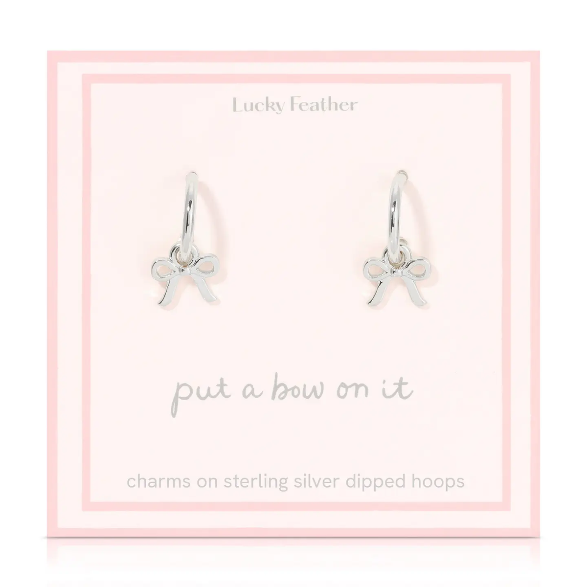 Beautiful Bows Bow Charm Hoops - Silver