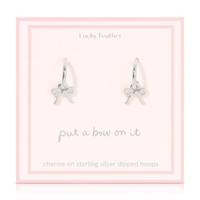 Beautiful Bows Bow Charm Hoops - Silver