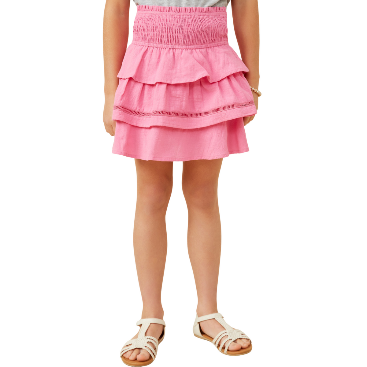 Crochet Trimmed Layered Skirt