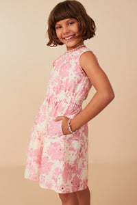 Sleeveless Eyelet Printed Dress