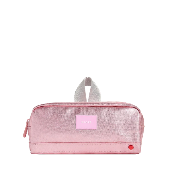 Clinton Pencil Case - Pink/Silver