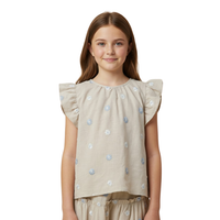 Floral Embroidered Ruffle Tank