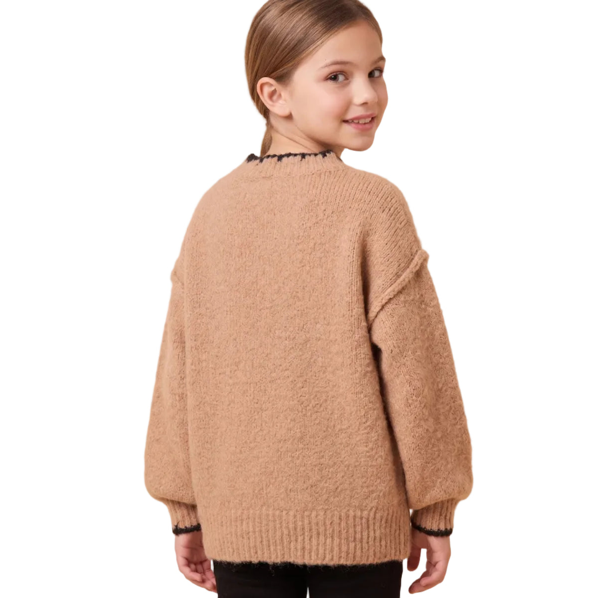 Contrast Detail Horse Knit Sweater