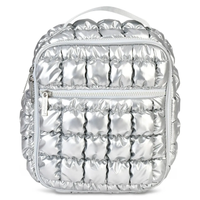 Icy Silver Puffer Lunch Tote