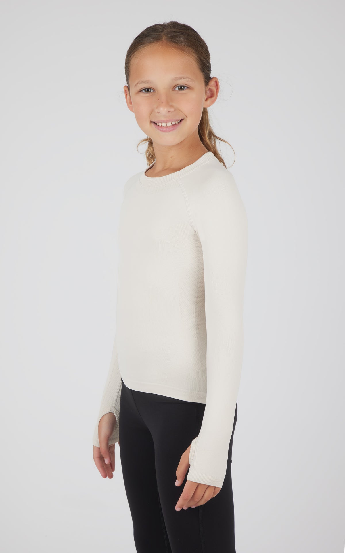 Girls Seamless Zaia Long Sleeve Active Top with Thumbholes