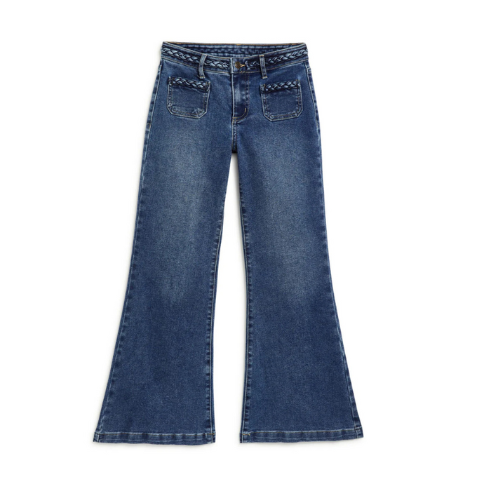 Mid Rise Patch Pocket Loose Flare