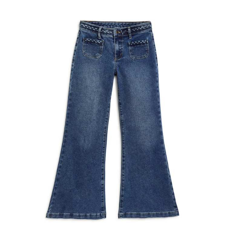 Mid Rise Patch Pocket Loose Flare