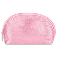 Pink Rhinestone Oval Cosmetic Bag